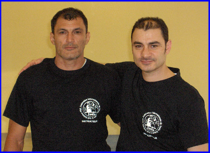 Le 23 Février 2008, Gérard  FELICITE avec Fayad en fin de Formation d'instructeur 3ème degré F.I.T.B.S. PRO