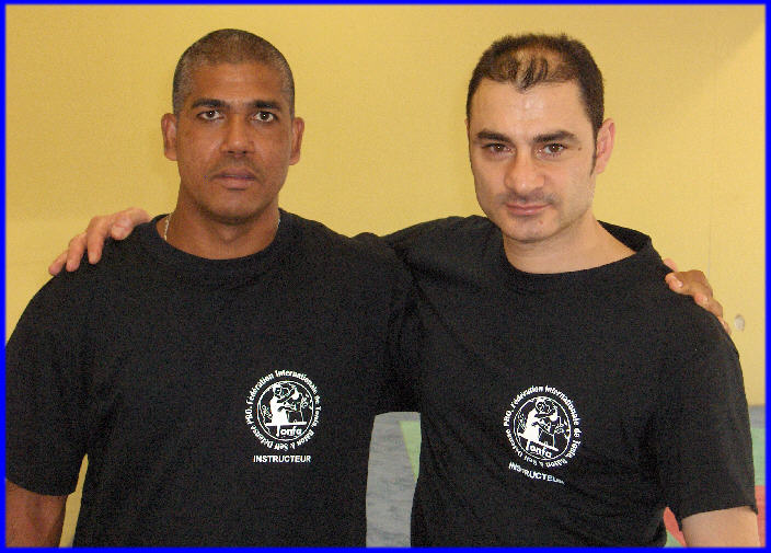 Le 23 Février 2008, Jimmy  RAMSAMY avec Fayad en fin de formation d'instructeur F.I.T.B.S. PRO
