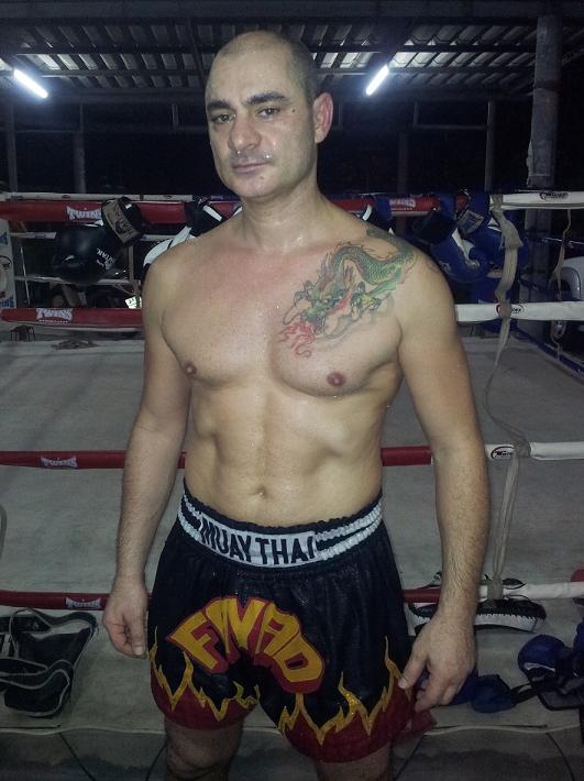 Fayad FAYAD Champion méditerranée de Muay Thaï (Boxe Thaïlandaise) et kick Boxing; Fondateur de la  F.I.T.B.S. PRO. Photo prise le 23/11/2012 à Pattaya THAILANDE